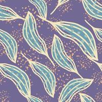 Creative organic line leaves seamless pattern. Modern botanical wallpaper. vector