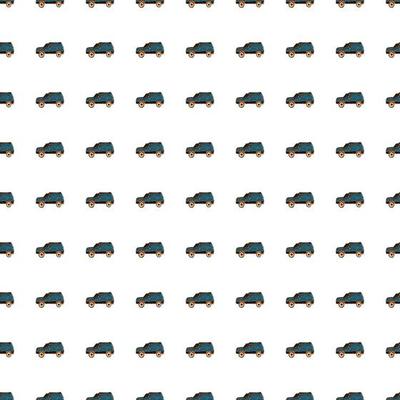 Cute SUV car seamless pattern. Kids hand drawn automobile background.