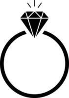 icono de anillo de diamantes aislado sobre fondo blanco. vector