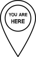 You Are Here Location Pointer on white background. vector