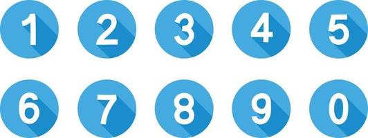 Numbers icon set on white background. vector