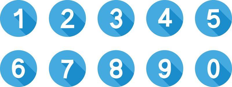 Numbers icon set on white background.