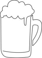 dibujo de línea continua de vasos de cerveza de alegría aislado sobre fondo blanco. vector