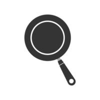 Frying pan icon on white background. vector