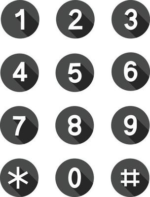 Keypad number icon on white background.