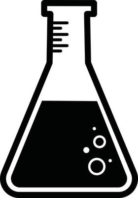 Laboratory glass icon on white background.