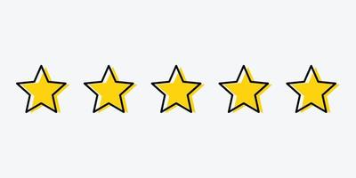 Five stars rating icon on white background. vector