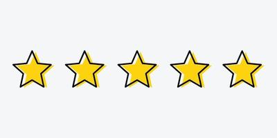 Five stars rating icon on white background. vector