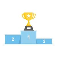 Winners podium with trophy icon isolate on white background. vector