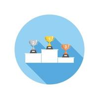 Winners podium with trophy icon isolate on white background. vector