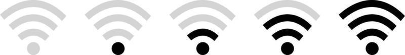 icono de intensidad de la señal wifi aislado sobre fondo blanco. vector