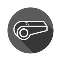 Whistle icon Flat style with long shadows. vector