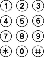 Keypad number icon on white background. vector