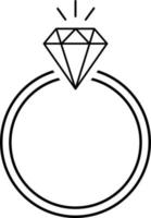 Diamond ring icon isolate on white background. vector