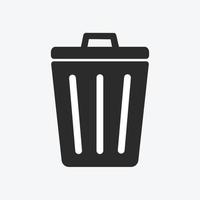 Garbage bin icon on white background. vector