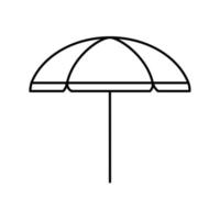 Beach umbrella thin line icon on white background. vector