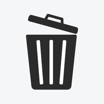 Garbage bin icon on white background. vector