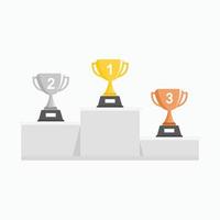 Winners podium with trophy icon isolate on white background. vector