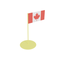 Flag of Canada on flagpole, plastic toy, 3D rendering model. png