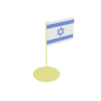bandera del estado de israel en asta de bandera, juguete de plástico, modelo de representación 3d. png