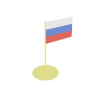 Flag of the Russian Federation on flagpole, plastic toy, 3D rendering model. png