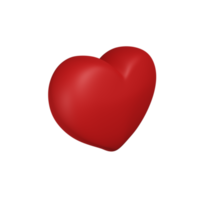 forme de coeur, coeur rouge, symbole de coeur d'amour sur fond transparent, rendu 3d png