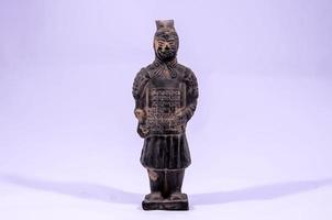 Clay Handmade Statue of an Indian Warrior photo