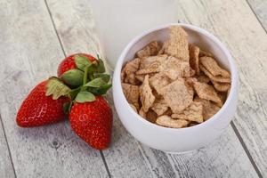 Wheat flakes for breakfast photo