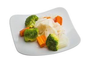 Boiled cabbage and broccoli photo