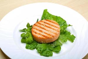 Salmon burger cutlet photo