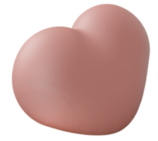 Pink heart 3D, symbol of love. png