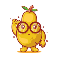 genio pera fruta personaje mascota dibujos animados aislados en diseño de estilo plano. gran recurso para icono, símbolo, logo, pegatina, banner. png