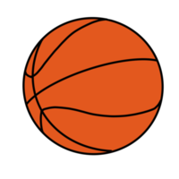 sport de basket orange dessiné à la main png