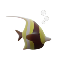 Moorish Idol 3D Render Illustration png