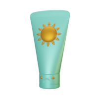 icona di rendering 3d della crema solare estiva png