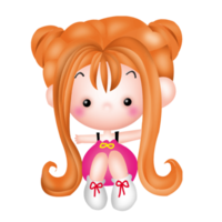 chica anime lindo personaje dibujos animados emoción ilustración, clipart dibujo kawai manga diseño arte png