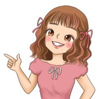 meisje anime schattig karakter cartoon emotie illustratie, clipart tekening kawai manga design art png