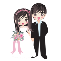 matrimonio anime simpatico personaggio cartone animato emozione illustrazione, clipart disegno kawai manga design art png
