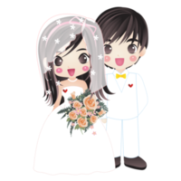 mariage anime mignon personnage dessin animé émotion illustration, clipart dessin kawai manga design art png