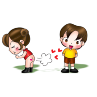 cartoon fun fart cute couple png