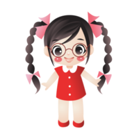 meisje anime schattig karakter cartoon model emotie illustratie clipart tekening kawaii manga ontwerp idee art png