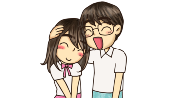 amor homem e mulher casamento casal anime personagem fofo desenho animado modelo emoção ilustração clipart desenhando mangá kawaii design Idea art png