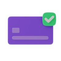 Cashless payment or credit card with check mark, verified, accepted icon or symbol png