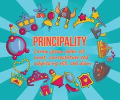 Principality concept banner, cartoon style vector