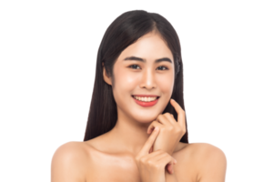 Beautiful Young Asian woman with clean fresh skin. Beauty concept. Png file