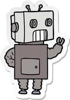 sticker of a cartoon robot vector