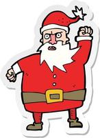 sticker of a cartoon santa claus vector