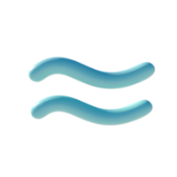3d render basic shape wavy line primitive icon illustration with glossy finish element png