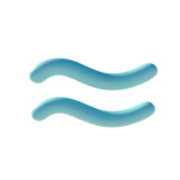 3d render basic shape wavy line primitive icon illustration with glossy finish element png