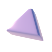 Ilustración de icono primitivo de triángulo de forma básica de renderizado 3d con elemento de acabado brillante png